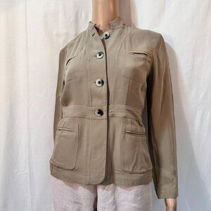 Alfani SZ 2P 100% Silk Tan Jacket